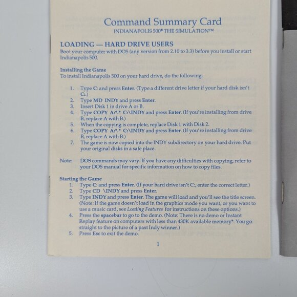 Vintage 1989 IBM Indianapolis 500 Simulator Game 5.25" Floppy Disks Untested - Picture 7 of 10